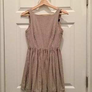 brown seersucker american apparel dress